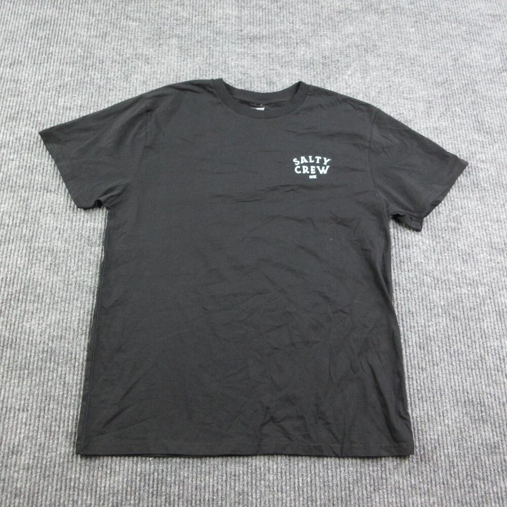 Salty Crew Shirt Mens M Black Cotton Crew Neck Fish Nautical Graphic Tee NWT